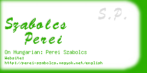 szabolcs perei business card